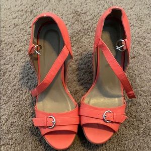 Women’s wedges size 9 1/2 coral